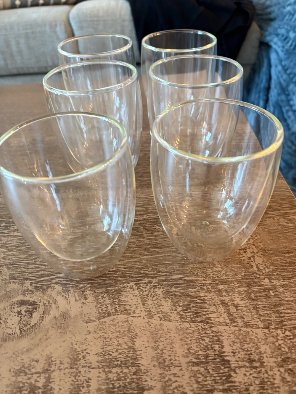 Amazon Clear Double-Wall Drinking Glasses, Set of 6